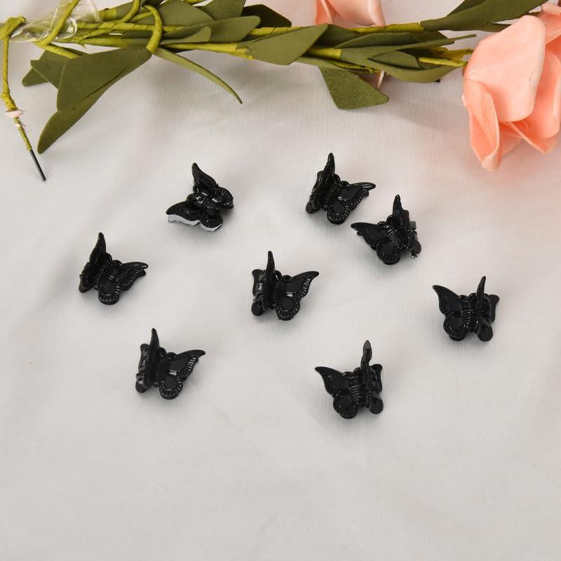 YALLNASL Black Butterfly Hair Clips Claw Small Hair Butterfly Clips for Women Butterfly Hair Barrettes for Thin Thick Hair Accessories Butterfly Clips for Girls Butterfly Hair Claw Pin 40 Pcs
