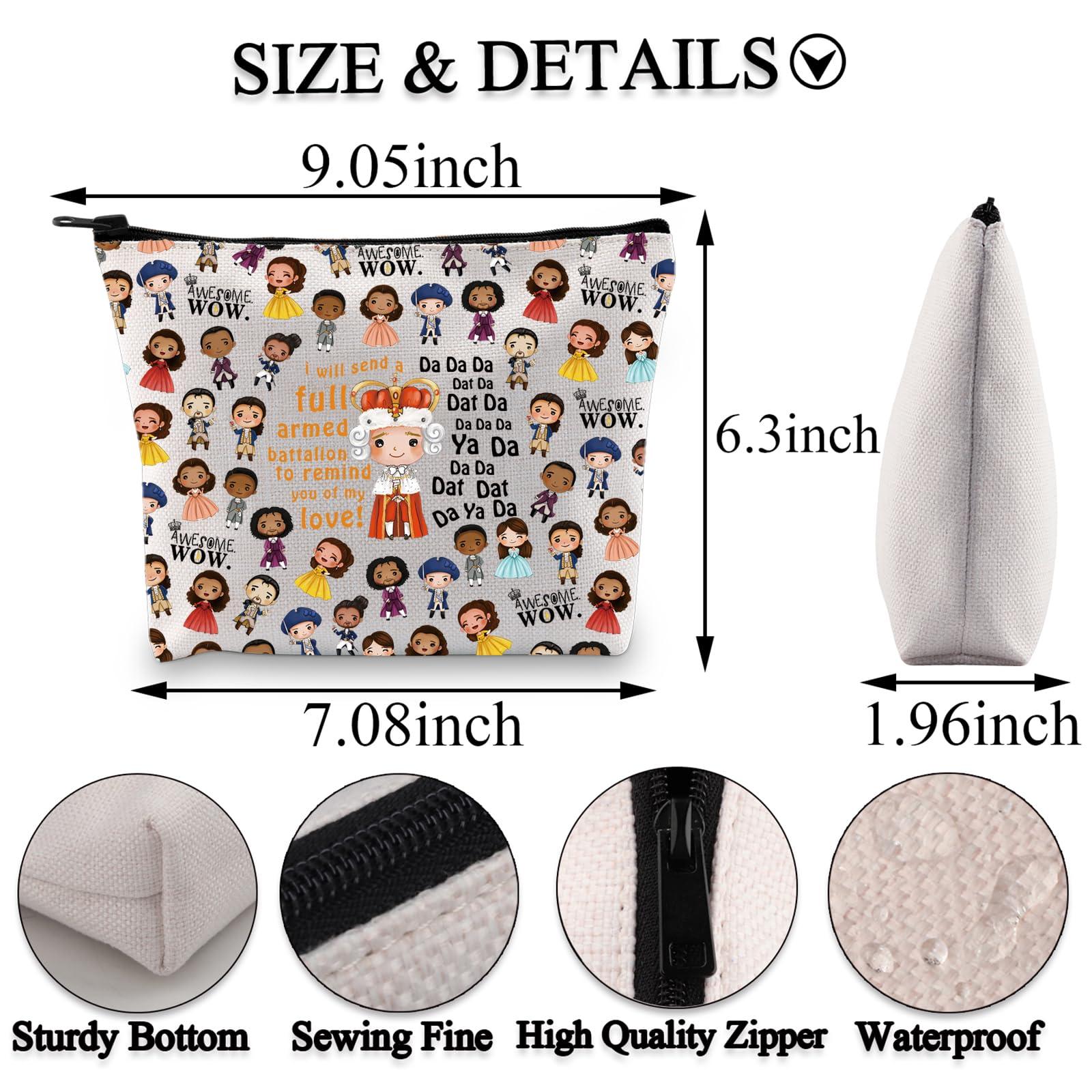 BDPWSS BDPWSS Hamilton The Broadway Musical Gifts Hamilton Musical Makeup Bag Da Da Da Dat Da King George III Fans Gift For Friend (Dat da da bag)