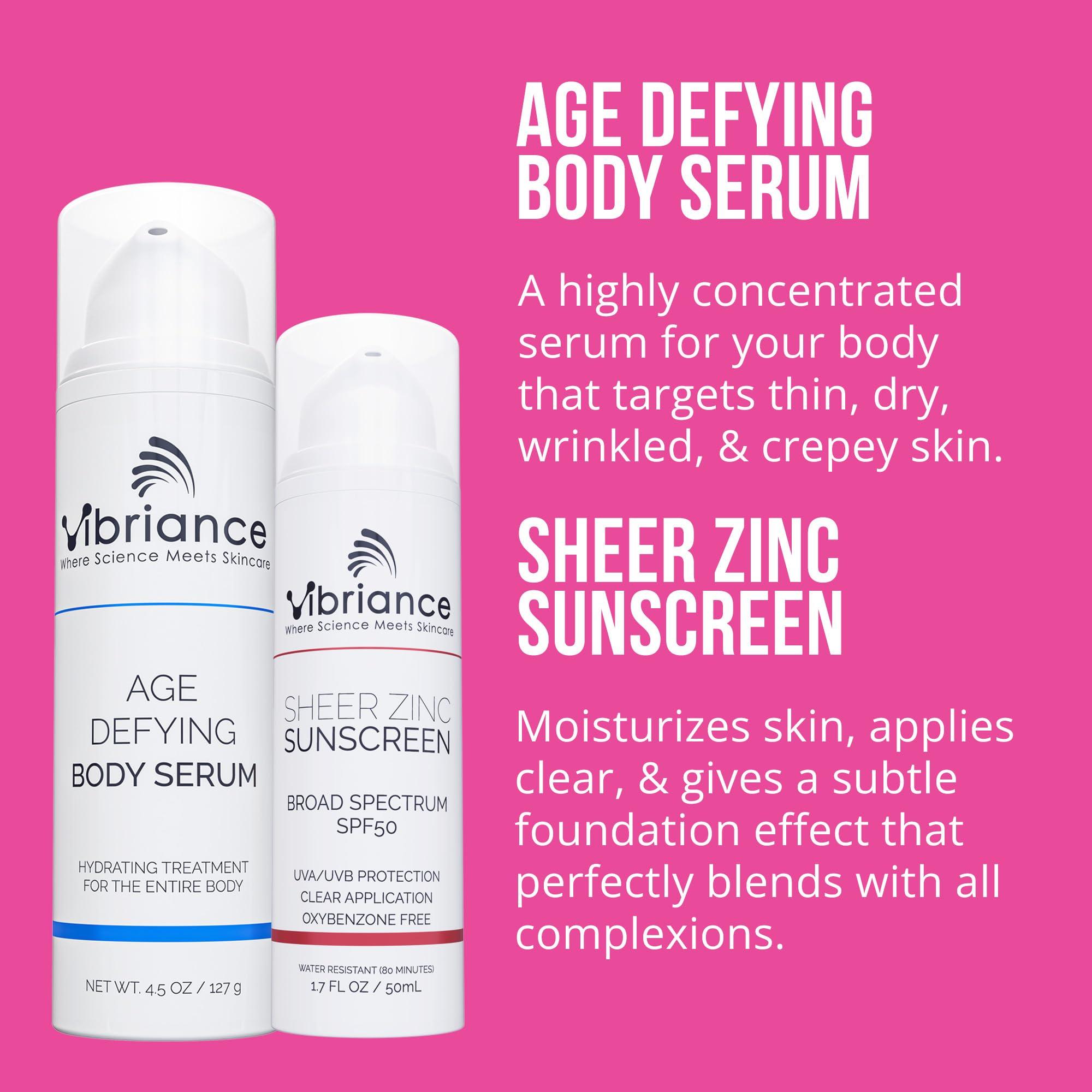 Vibriance Vibriance Premium Skincare Bundle | Super C All-in-One Serum, Face Cleanser, Moisturizing Cream, Sheer Zinc Sunscreen SPF 50, Age Defying Body Creme - Heal, Hydrate, Protect, Rejuvenate