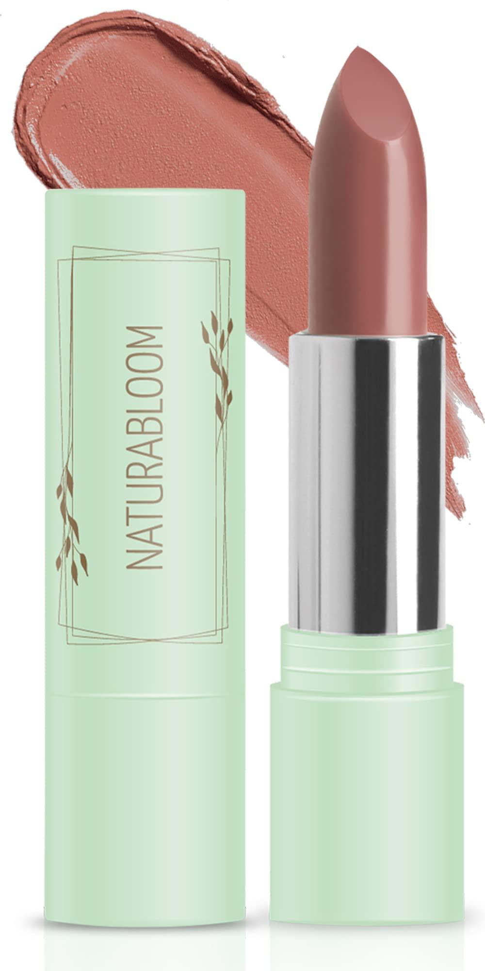 NATURABLOOM NATURABLOOM Vegan Lipstick (Petalia) - Sensational One-Stroke Long Lasting Lipstick from Natural Oils & Butters Full-Coverage Lip Color with Shea Butter & Coconut Extact - Premium Hydrating Lipsticks