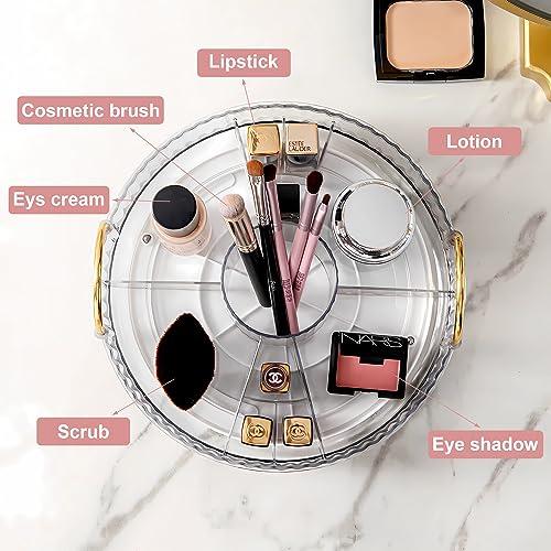 Weidace Weidace 360 Rotating Makeup Organizer, Large Capacity Perfume Organizer for Dresser, Bathroom Counter Organizer with Makeup Brush Holder, Fits Vanity, Bedroom, Bathroom Countertop (1 Tier, White)