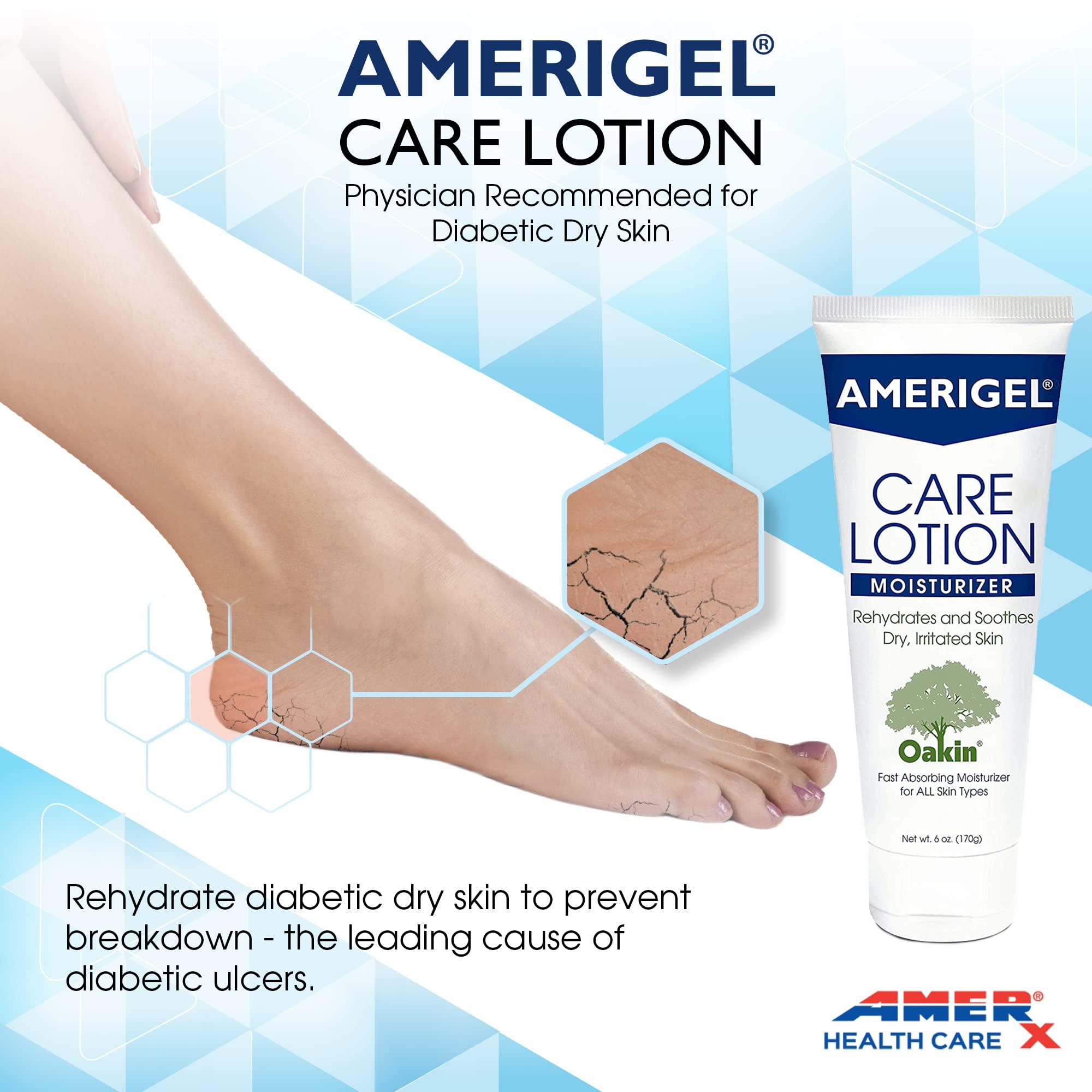 AMERIGEL AMERIGEL Care Lotion Bundle - Hypoallergenic Moisturizer (6 oz.) Rehydrates & Soothes Dry Skin - Care Lotion for Diabetic Skin Care (16 oz.) Soothes Irritated Skin