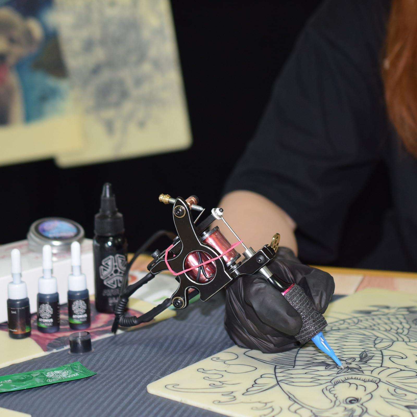 TTOOGO TTOOGO Coils Machine Kit for Liner Complete Tattoo Machine Kit - Liner Coil Machine Red Mini Tattoo Power Tattoo Pen Beginner Tattoo Set,C