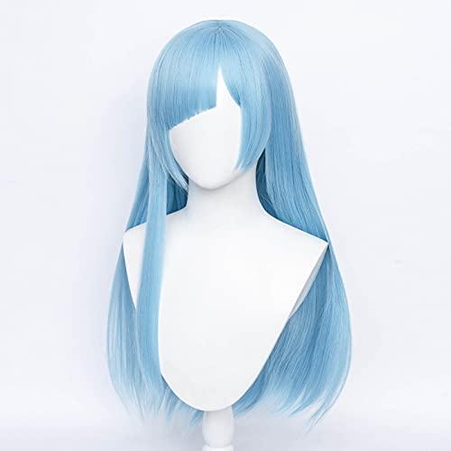 Aicos Blue Straight Cosplay Wig | Alacos Cosplay Wig for Jujutsu Kaisen Miwa Kasumi + Free Cap