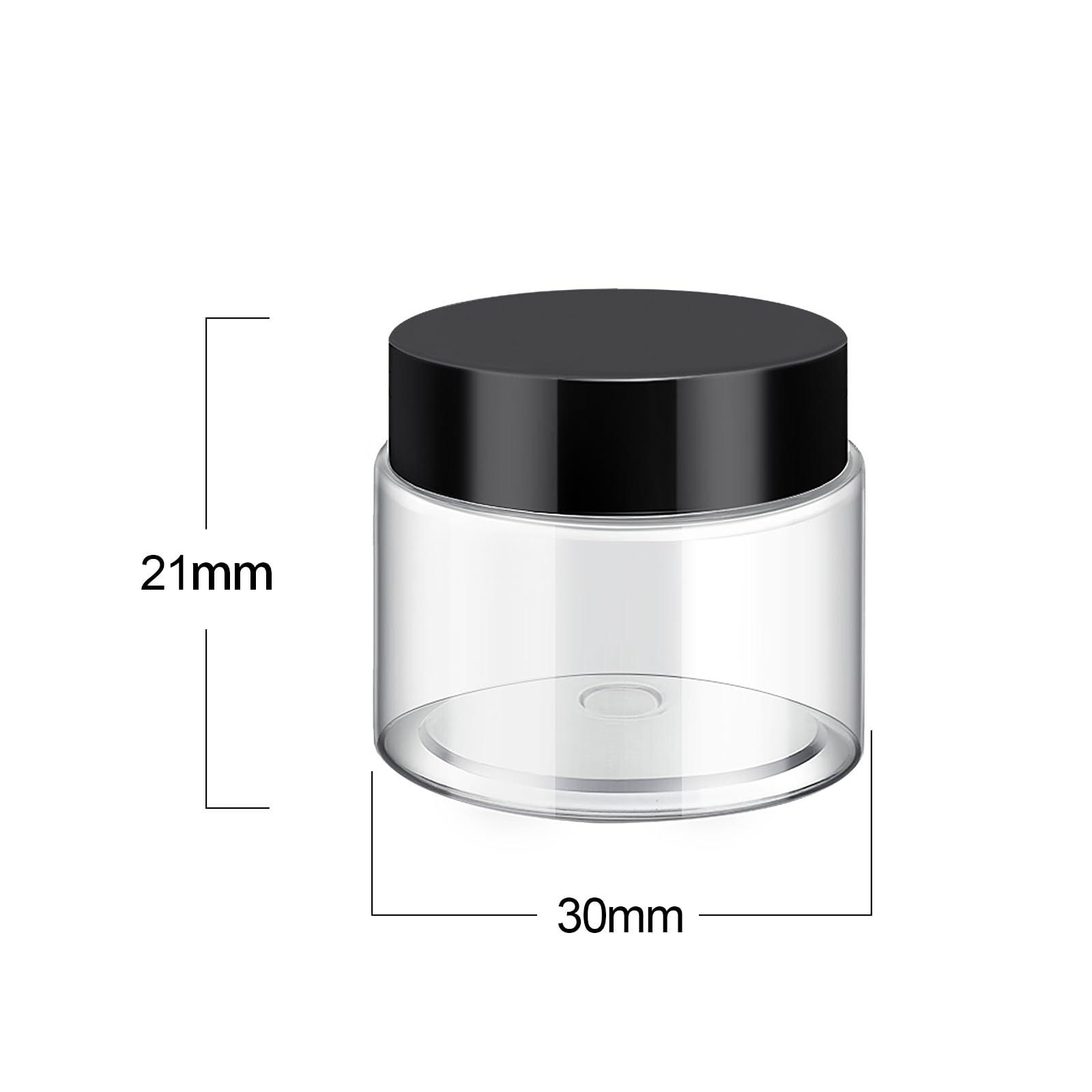 SATINIOR SATINIOR 36 Pieces Plastic Jars with Lids Round Clear Container Leak Proof Airtight Cosmetic Small Empty Jars for Lotions Ointments Travel Toiletries Creams Make up Storage(0.17 oz,Black)
