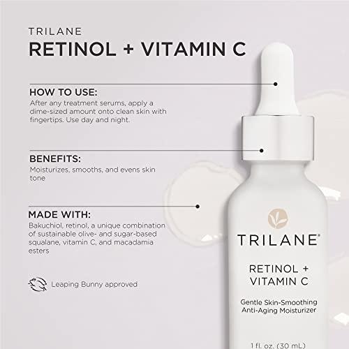 Healthy Directions Trilane Retinol + Vitamin C with Squalane, Visibly Reduces the Signs of Aging for Softer, Smoother, More Radiant Skin with Zero Irritation, 1 fl. oz.