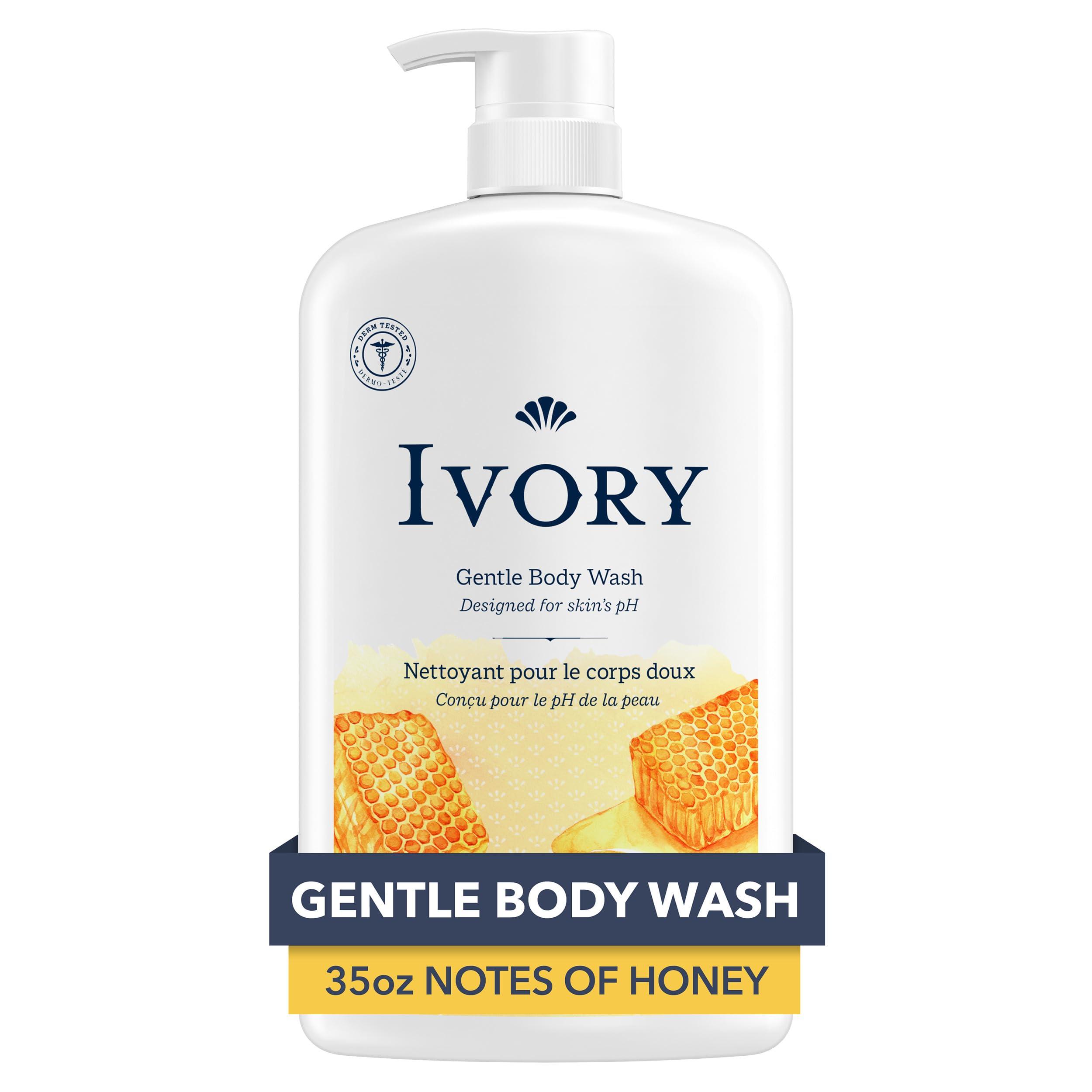 Ivory Ivory Body Wash Gentle, Free of dyes, parabens, and phthalates, Honey Scent, 35 oz