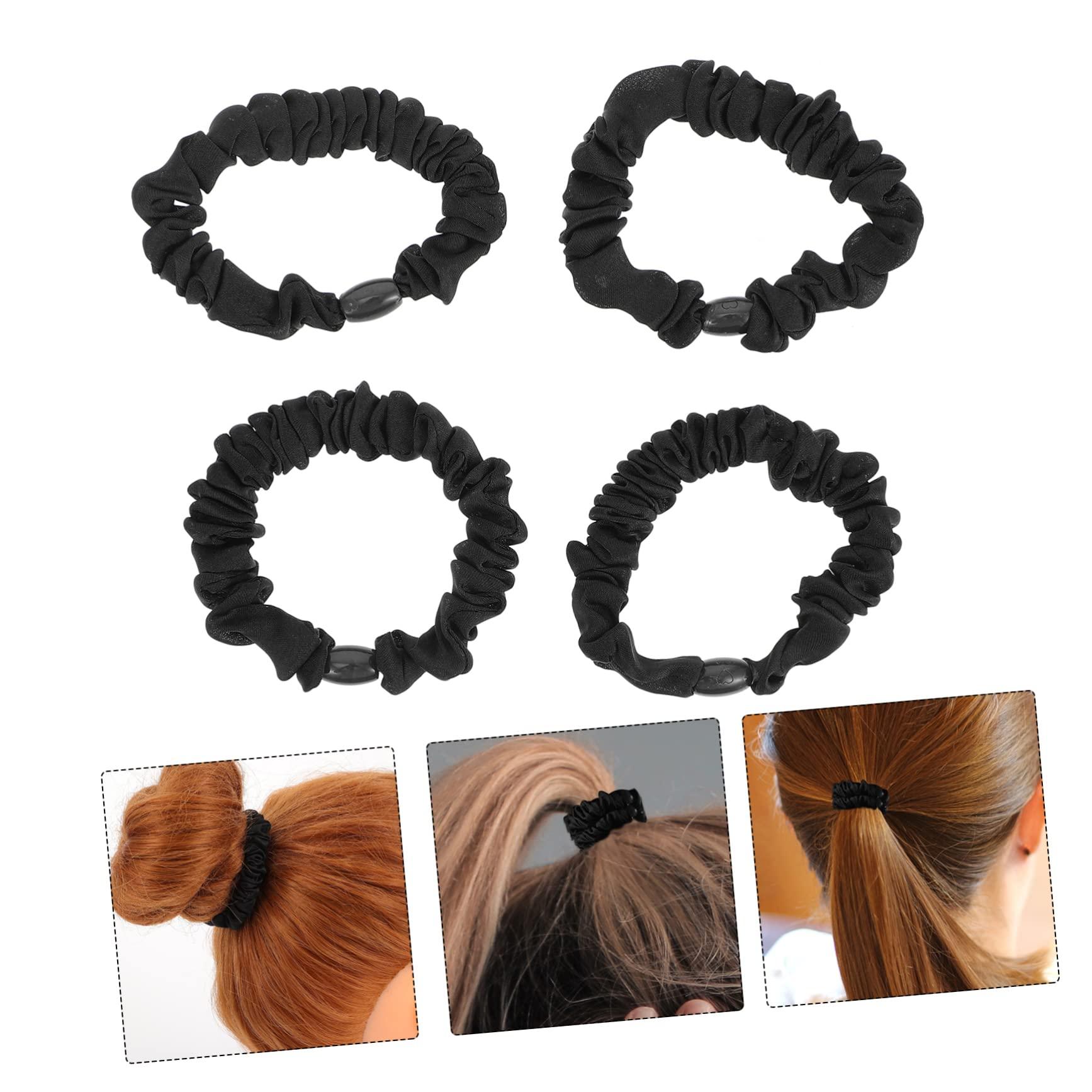 NOLITOY NOLITOY 15pcs Hair Ring Bulk Hair Spiral Hair Ties Hair Tie Holder No Crease Hair Ties Thick Hair Ties Soft Hair Ties Stretchy Hair Ties Hair Ties Ponytail Ties Black Fabric