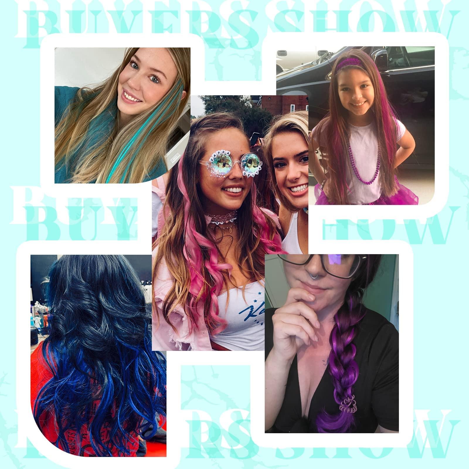 RUNATURE Purple Hair Extensions Bundles: Clip in Hair Extensions Real Human Hair Dark Purple 25g/5pcs and 70g/5pcs 16 Inch Full Head Colored Hair Extensions Purple Clip in Extensions