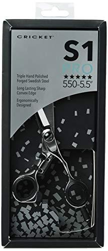 Cricket Cricket S1 Pro Series 550 5.5 inch Shears Professional Stylist Barber Hair Cutting Scissors, Convex Edge, Swedish Steel