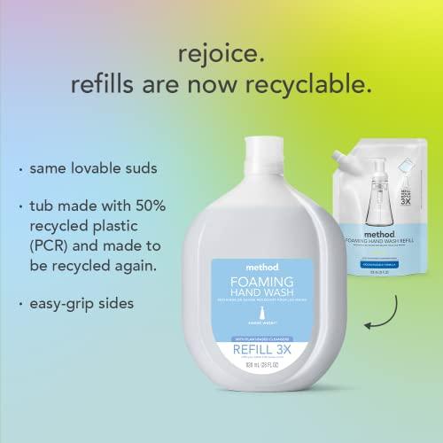 Method Method Foaming Hand Soap, Refill, Waterfall, 28 Ounce, 1 pack