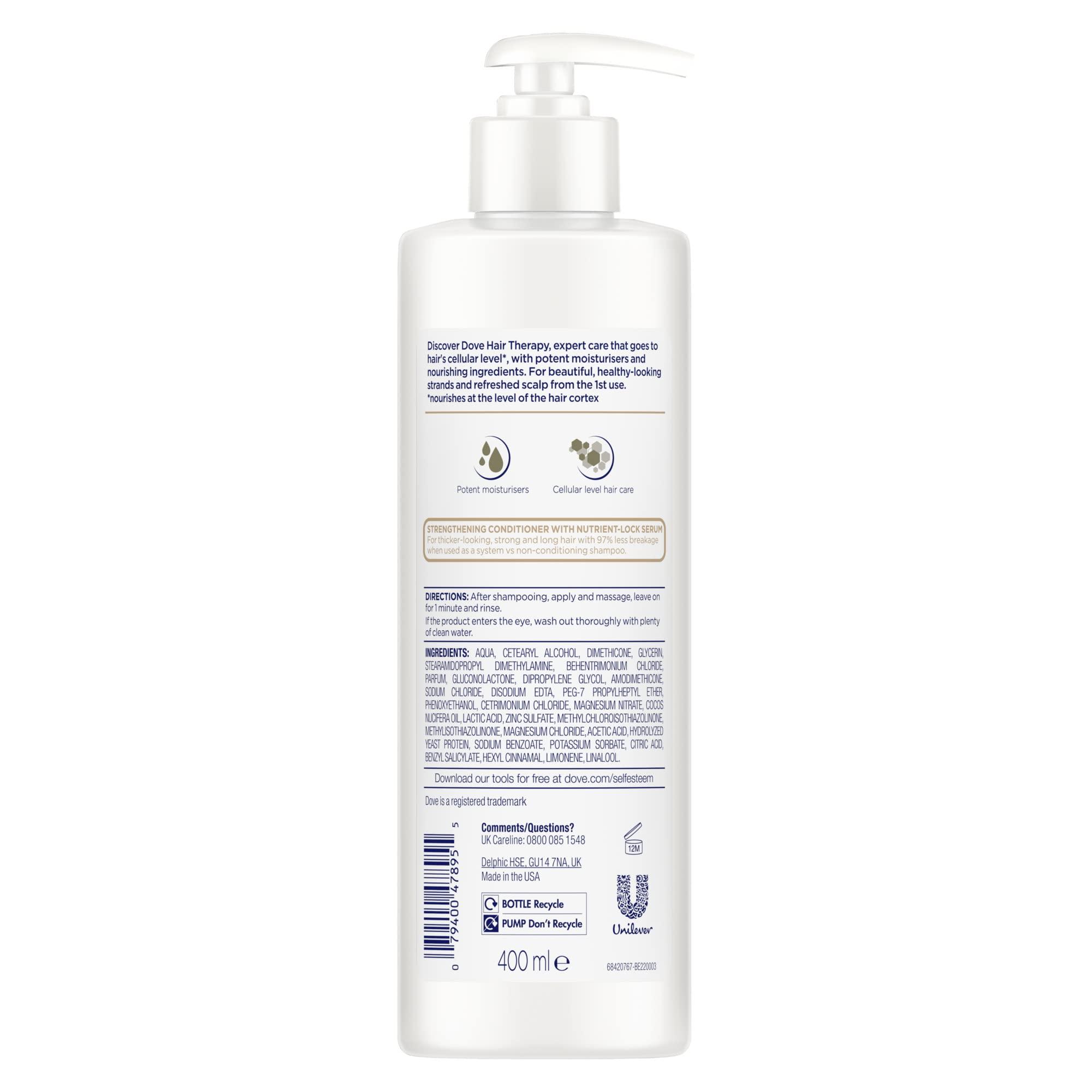 Dove Dove Hair Therapy Conditioner for Damaged Hair Breakage Remedy Hair Conditioner with Nutrient-Lock Serum 13.5 fl oz