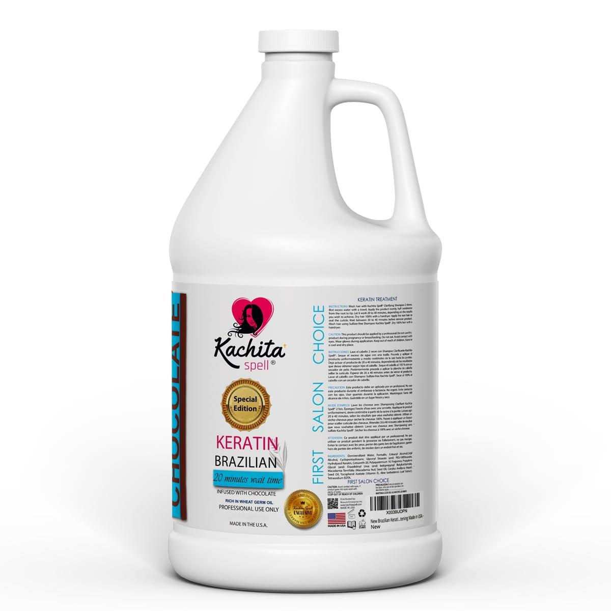 Kachita Spell New Brazilian Keratin Chocolate Treatment Kachita Spell 128 floz 1 Gal - Hair Straightening Made in USA