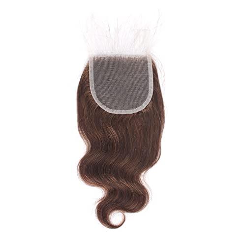 Kapelli Hair Kapelli Hair Brazilian Body Wave Bundles with Closure (12 14 16+12) 10A Light Brown Body Wave Human Hair Bundles with Lace Closure Brazilian Virgin Hair 3 Bundles with Lace Closure with Baby Hair