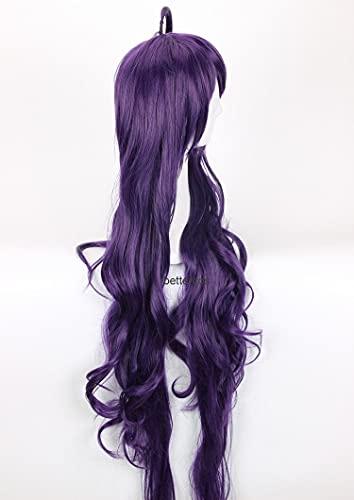 NEVSTPFWD Seraph of The End Asuramaru Purple Long Wavy Curly Cosplay Heat Resistant Synthetic Hair Halloween Carnival Patry + Free Wig Cap