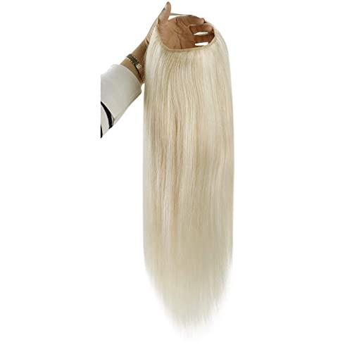 Full Shine Full Shine Human Hair Wigs 22 Inch Color 60 White Blonde Clip In Wigs 150 Grams Real Hair Half Wigs Human Hair One Piece Hair Extension Glueless U Part Wig U Shape Half Part Wigs