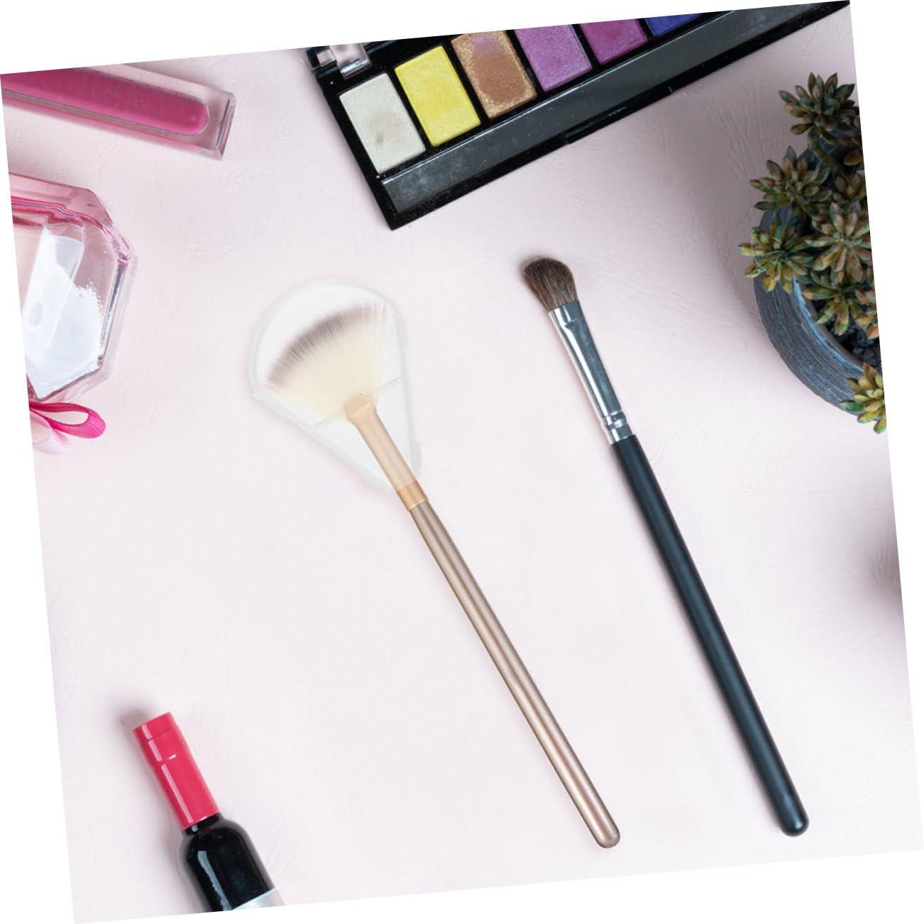 HAPINARY HAPINARY 6pcs Protection Cap Makeup Brush Protector Highlighter Brush Cover Makeup Brushes Protector Brush Cover Cap Double Hair Dye Bowl Makeup Brush Guard Cover Cosmetics Brush Abs White