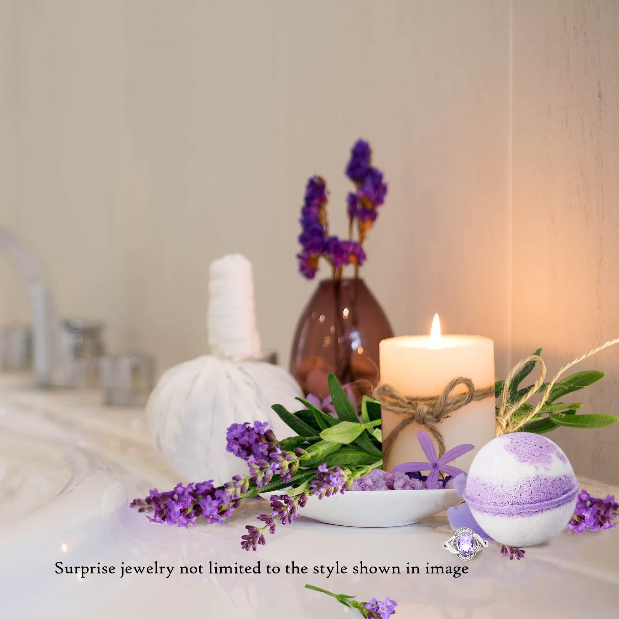 IVY & BAUBLE Ivy & Bauble Aromatherapy Handmade Bath Bombs with Surprise Ring Gift Inside for Women, Lavender Scent, Made in USA, Made Without Paraben, Preservatives, Phosphate, Large 10 oz, Ring Size 8