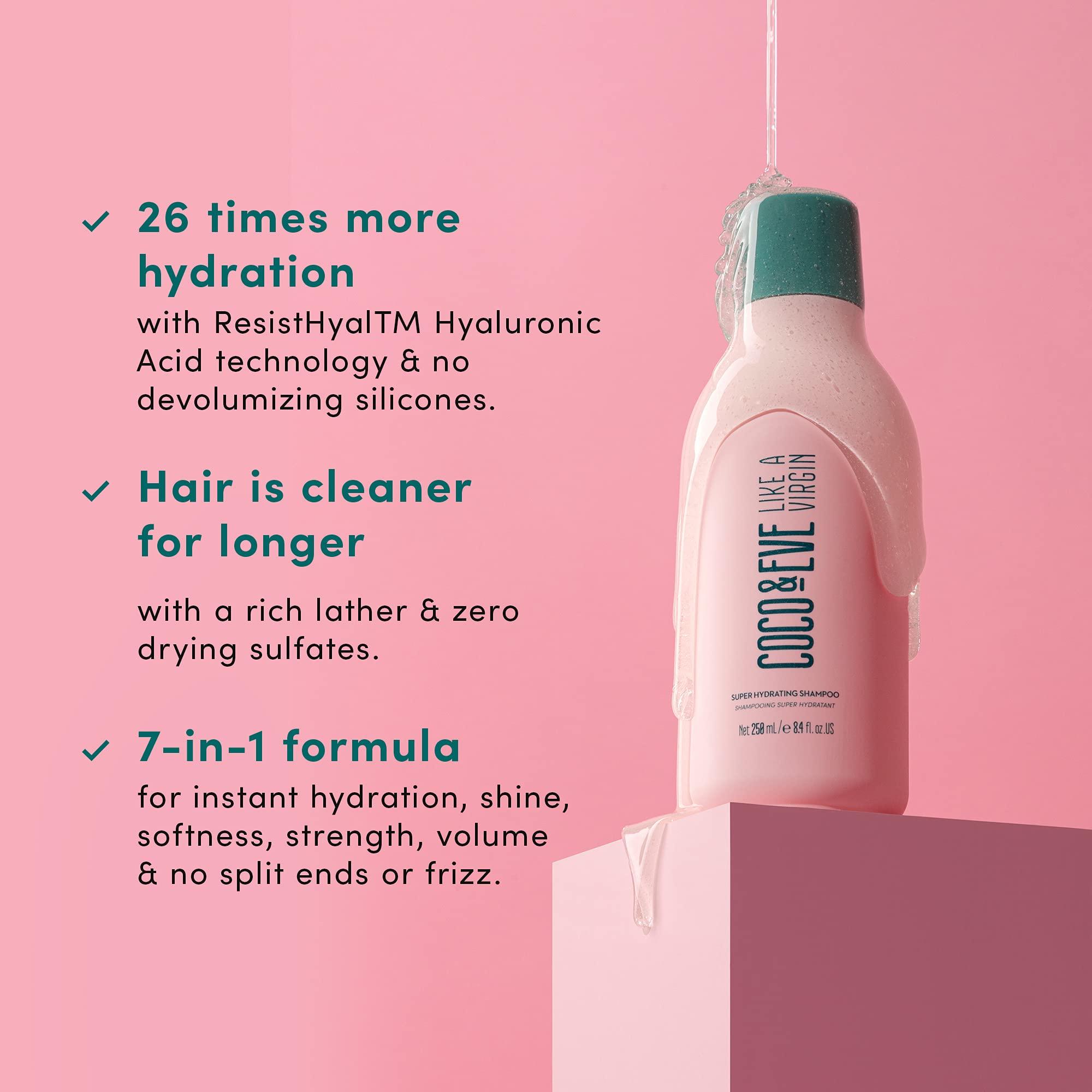 Coco & Eve Coco & Eve Like A Virgin Super Hydrating Shampoo - Natural, Sulfate free Hair Care with Argan Oil, Coconut and Avocado Oil. For Dry Damaged, Color Treated Hair.