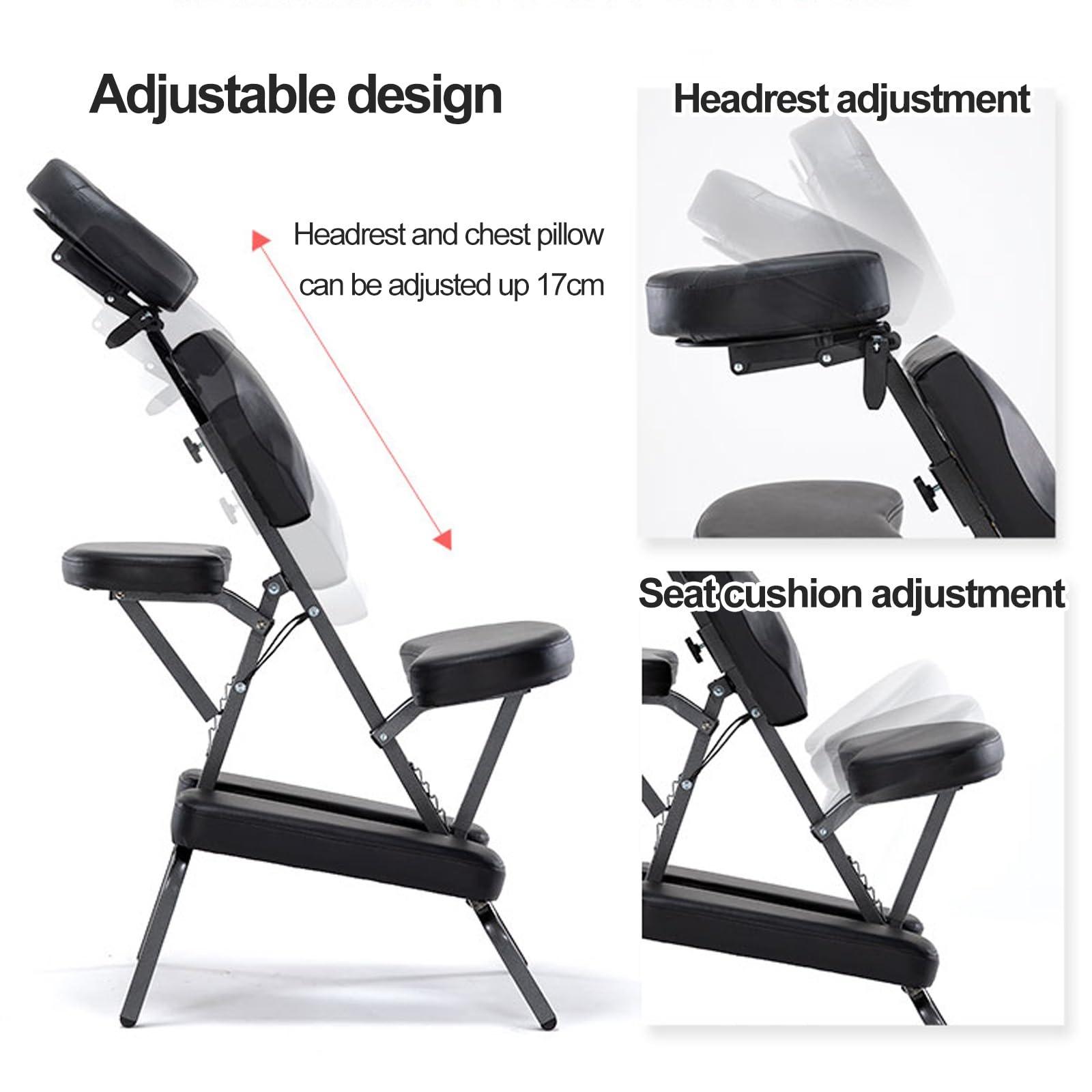 TRUNXUCL TRUNXUCL Portable Tattoo Chair, Folding Tattoo Armrest Stand, Adjustable Spa Salon Folding Massage Chair with Face Cradle for Beauty Massage, Tattoo(Brown)