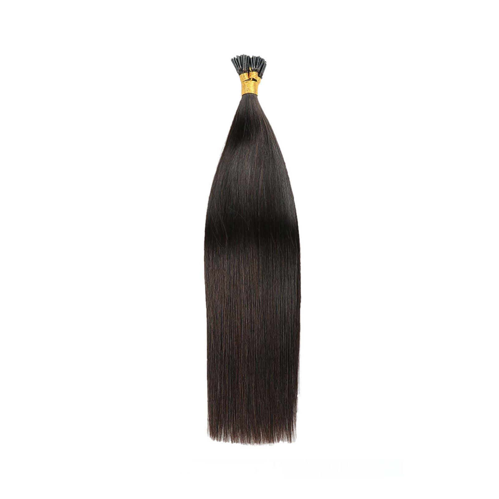 RIBONI I Tip Human Hair Extensions Keratin Cold Fusion Human Hair Extensions Pre Bonded I Tip Natural Hair Extensions Human Hair 100g 0.5g/1s Remy I Tip Human Hair Extensions