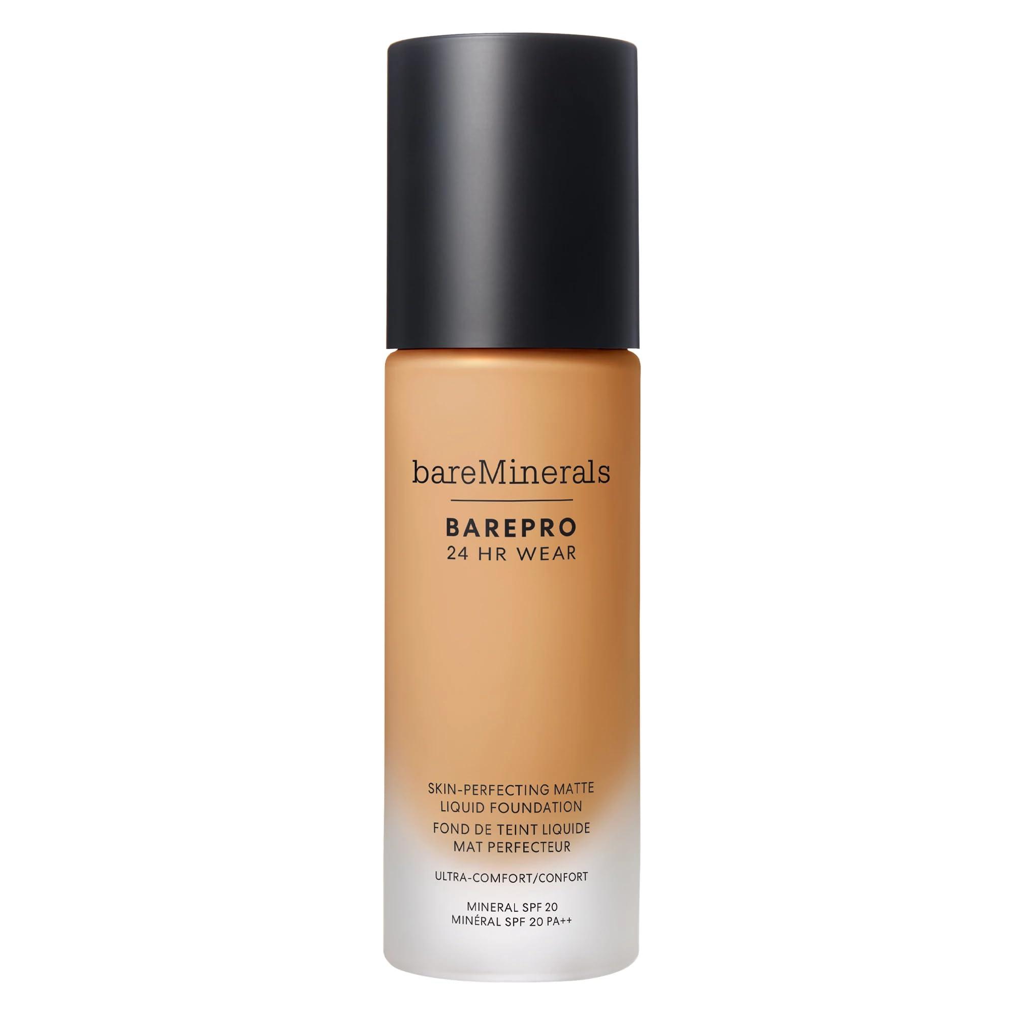 bareMinerals bareminerals Barepro 24HR Wear Matte Liquid Foundation Mineral SPF 20, Full Coverage Foundation Makeup for Mature Skin, Oil-Free, Vegan