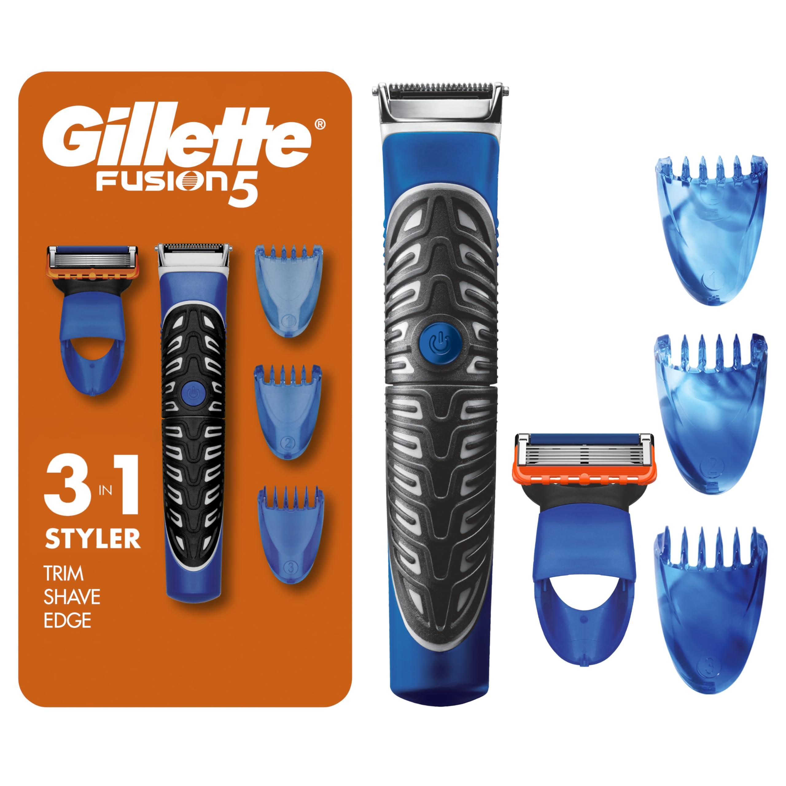 Gillette Gillette Styler: Beard Trimmer, Men\'s Razor & Edger, All Purpose Styler, All-in-one Tool, Shave, Trim & Edge, Waterproof, Fusion Razors for Men / Styler, with 3 Comb Attachments