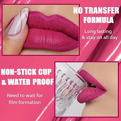Oulac Oulac Matte Liquid Orange Lipstick for Women, Long Lasting Lipstick Waterproof Lip Stain, No Transfer, Creamy High Pigmented Formula with Rose Oil, Vegan & Cruelty-Free,Orange Red M07