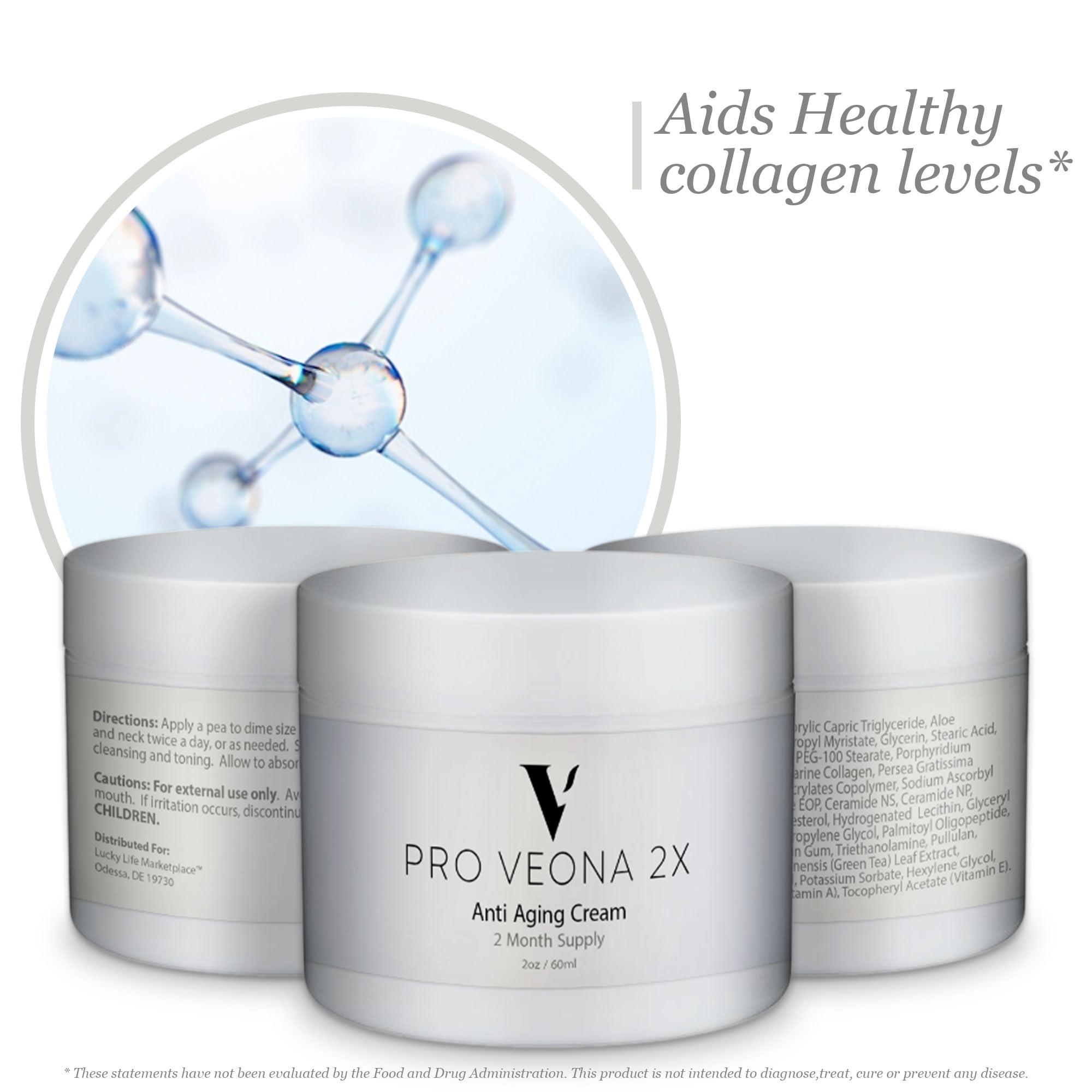 Generic Pro Veona 2x Cream - Moisturizing Anti Aging Cream - 2 Month Supply - Lift & Firm - Nourishing Anti-Wrinkle Technology - Ceramides, Vitamin C, Collagen - Reduce Appearance of Age Spots & Redness