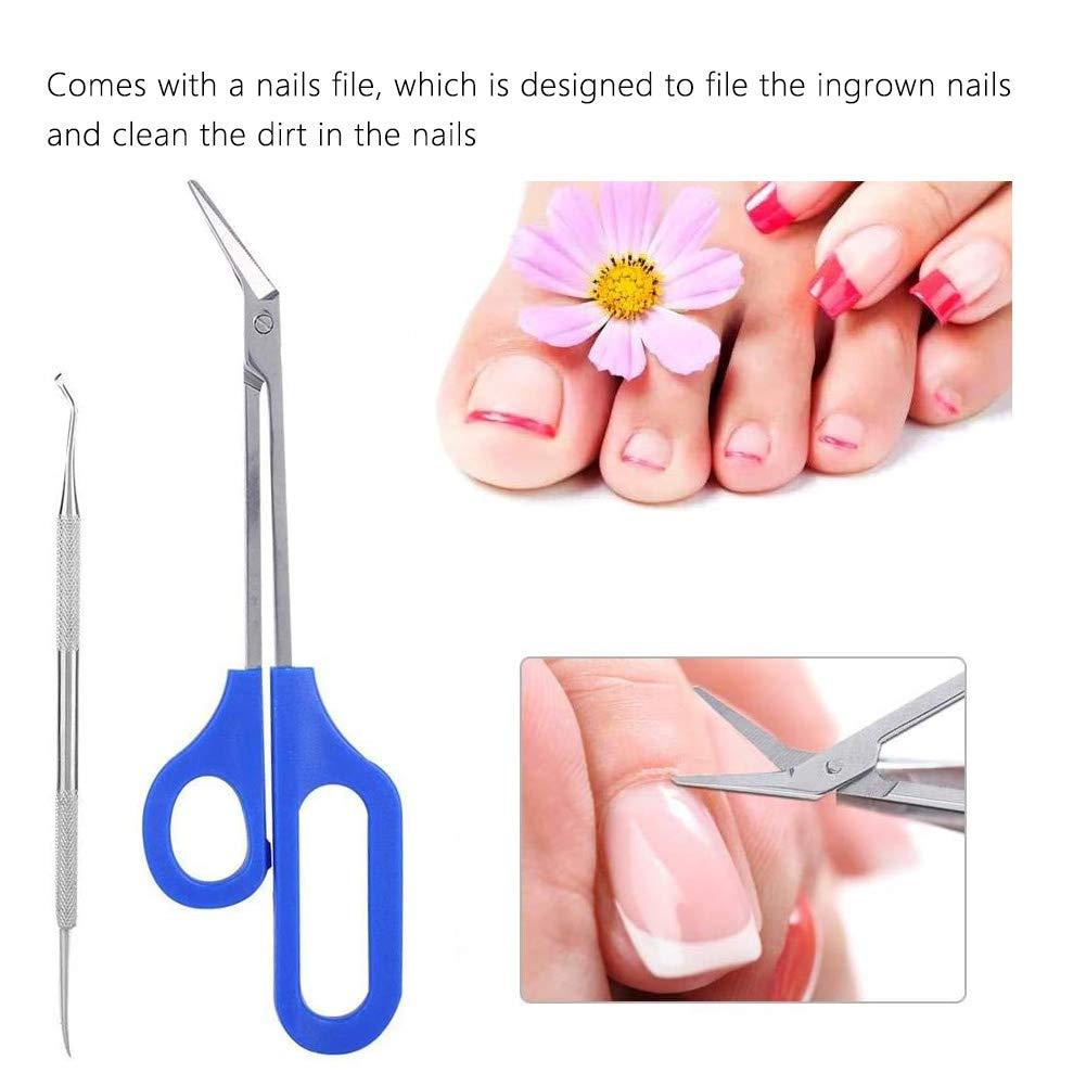 Yinhing Toenail Scissors,Long Handled Toenail Scissors Clippers For Thick Toe Nails Handle Unique Design Ergonomic Cuticle Scissor Ingrown Toenail File