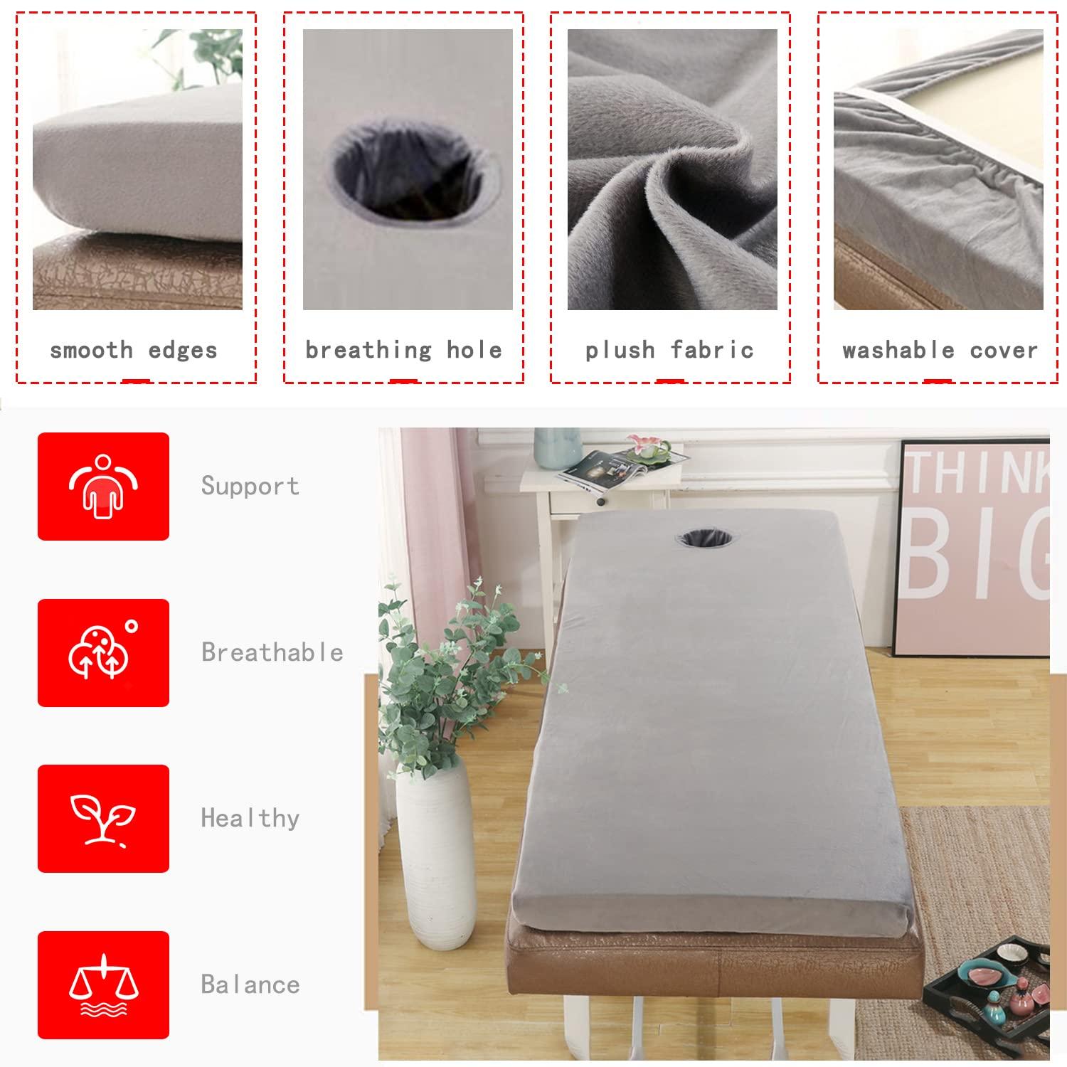 NinthAvenue Basics Lash Bed Topper Memory Foam,7cm Thick Massage Table Mattress Topper,Foam Padding for Spa Bed with Washable Cover,Foldable Lash Bed Cushion,Square/Round/Trapezoidal Head,Navy Blue t,70x185cm