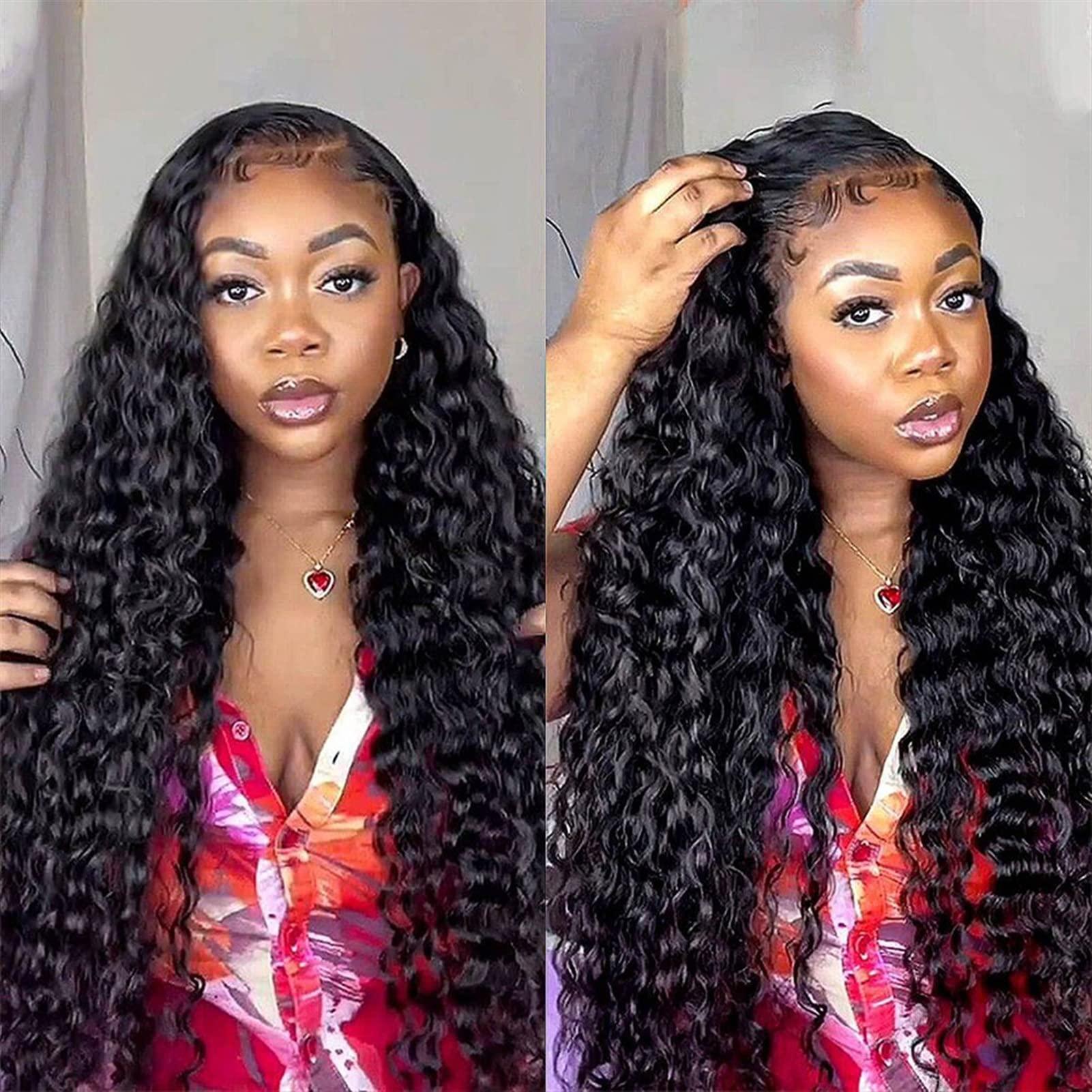 TOMYEUS KIZQYN Human Hair Bundles Peruvian Water Wave Bundles Unprocessed Water Wave Human Hair Bundles 1/3/4 Pcs Peruvian Water Wave Virgin Remy Hair Extensions Natural Black Color Braiding Hair