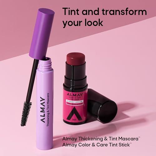Almay Almay Lip and Cheek Tint, Color & Care Tint Stick, Multi-Use Moisturizing Blush and Lip Color, Dewy Finish, 400 Nude Flush, 0.25 oz
