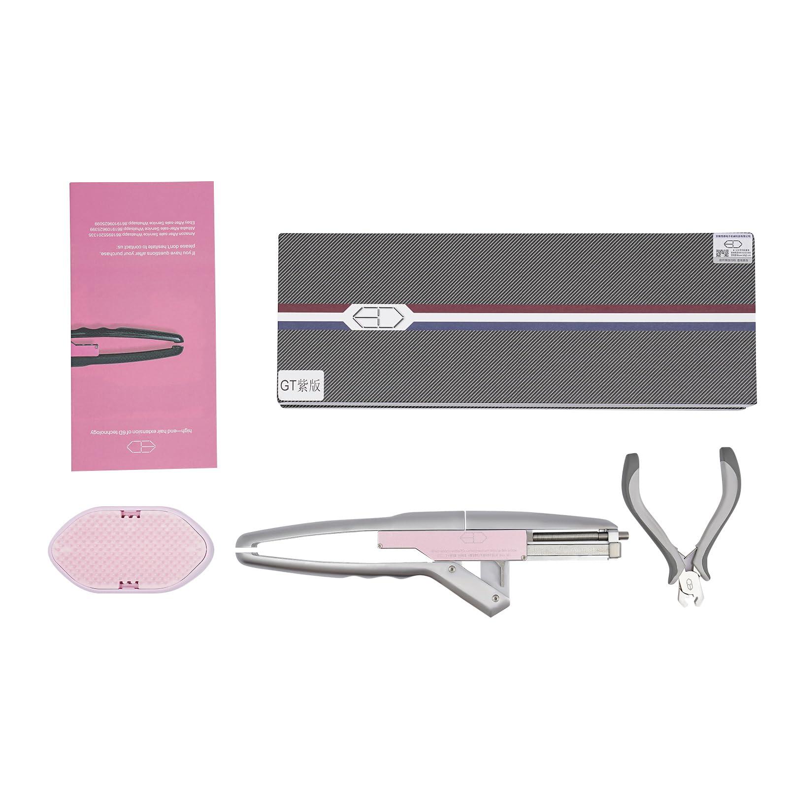 Mgorgeous 6D Hair Extensions Machine Kit, 2nd Generation Combline Hair Extension Kit 30 Min Fast Professional Hair Extension Equipment for Home Use and Barber Salon