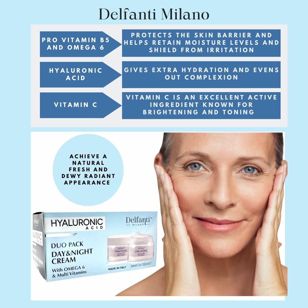 Delfanti-Milano Delfanti-Milano • HYALURONIC AGE DEFYING DAY CREAM • Face and Neck Moisturizer • Made in Italy