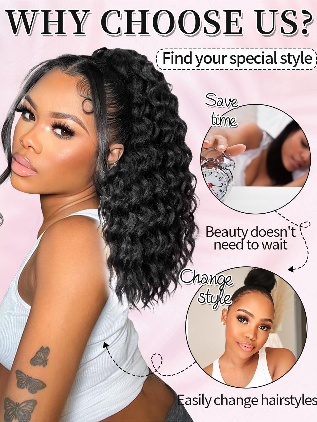 KooKaStyle wavy ponytail & curly ponytail