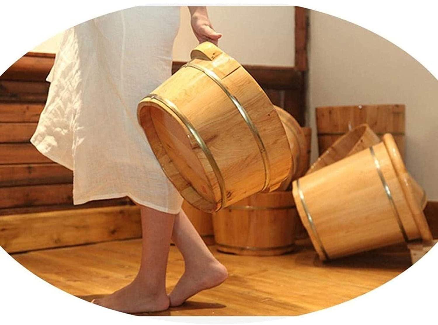 GenSDH Pedicure Foot Soak Large Foot Bath Spa Tub,Foot and Leg Spa for Adults,Sauna Wooden Bucket,Foot Massage Spa for Home,Relax Pedicure
