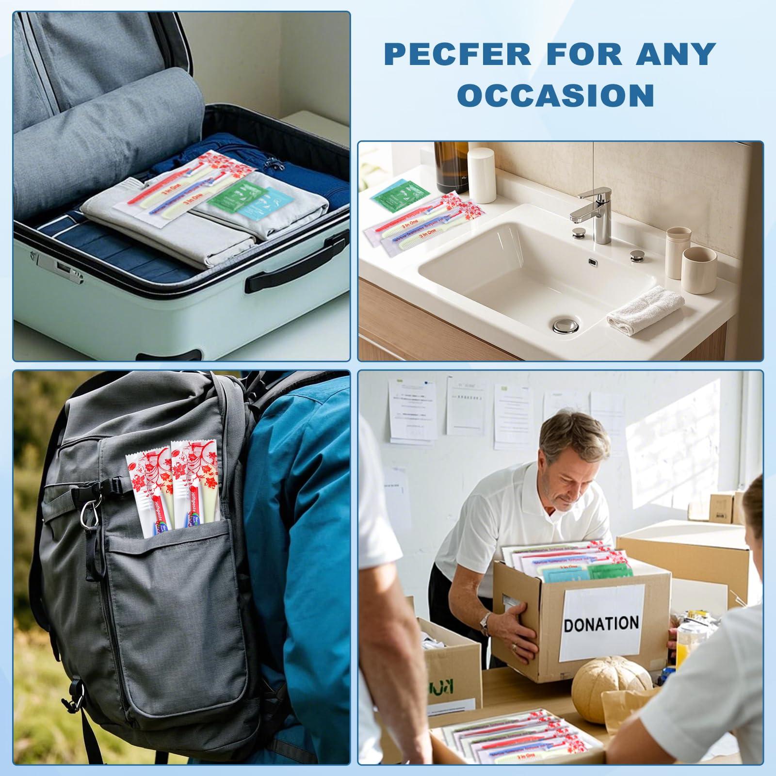 fafortune Bulk Hygiene Kits for Homeless,Disposable Toothbrushes with Toothpaste and Comb for Homeless Individually WrappedBasic Toiletry Kits Travel Size Shampoo And Body Wash For Hotel,Air Bnb Charity(40)