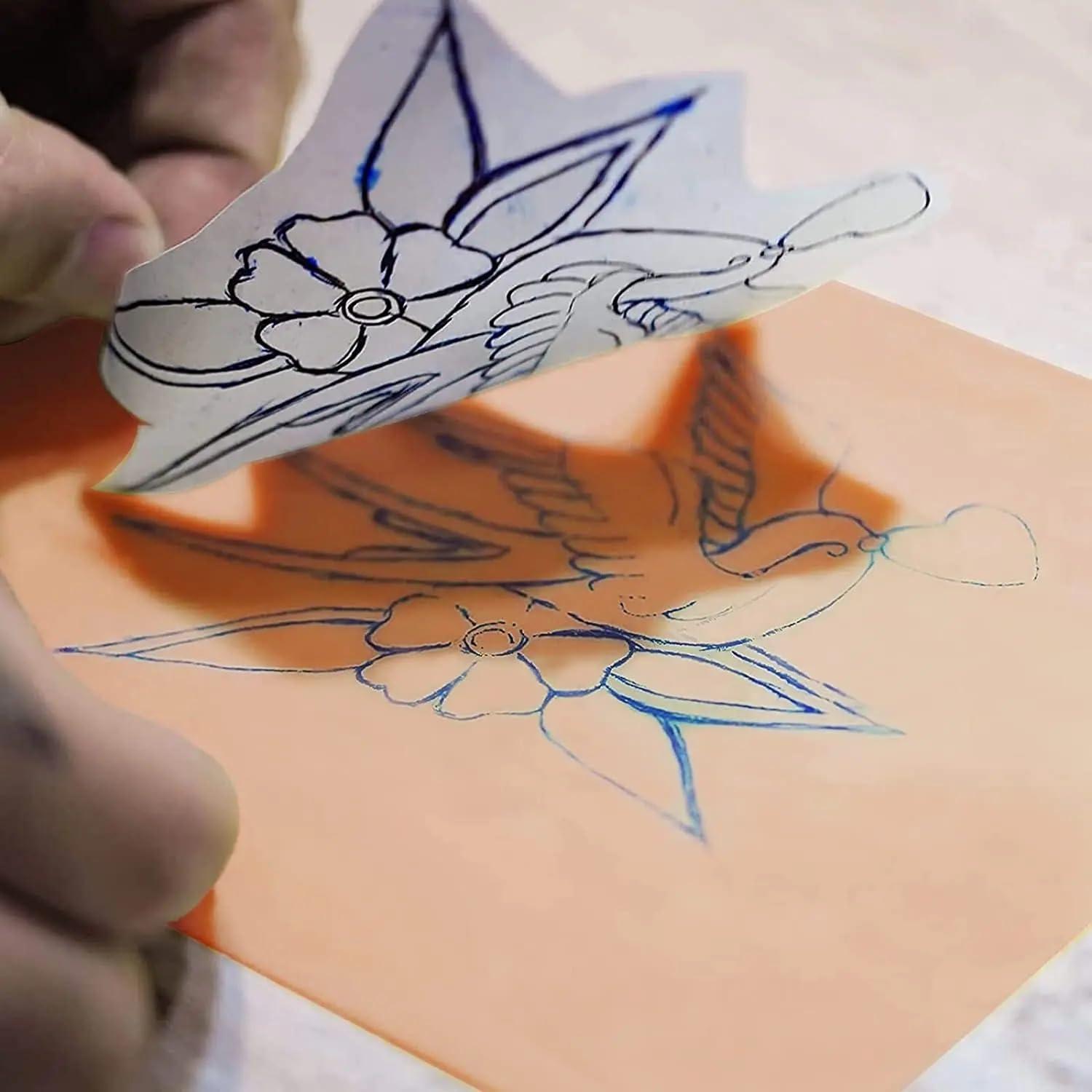 Yuelong Blank Tattoo Skin Practice - Yuelong 10Pcs Double Sides Fake Skin Soft Silicone Pads 7.4x5.6\" Tattooing Microblading or lips practice skin for Beginners and Experienced Tattoo Artists