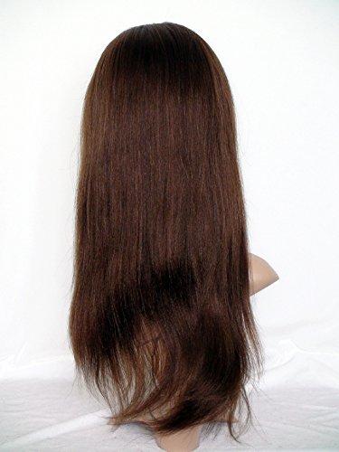 DaJun Beautiful Front Lace Wig Real With Stretch Lace Back Chinese Virgin Remy Real Human Hair Yaki Color #4(trademark:DaJun)