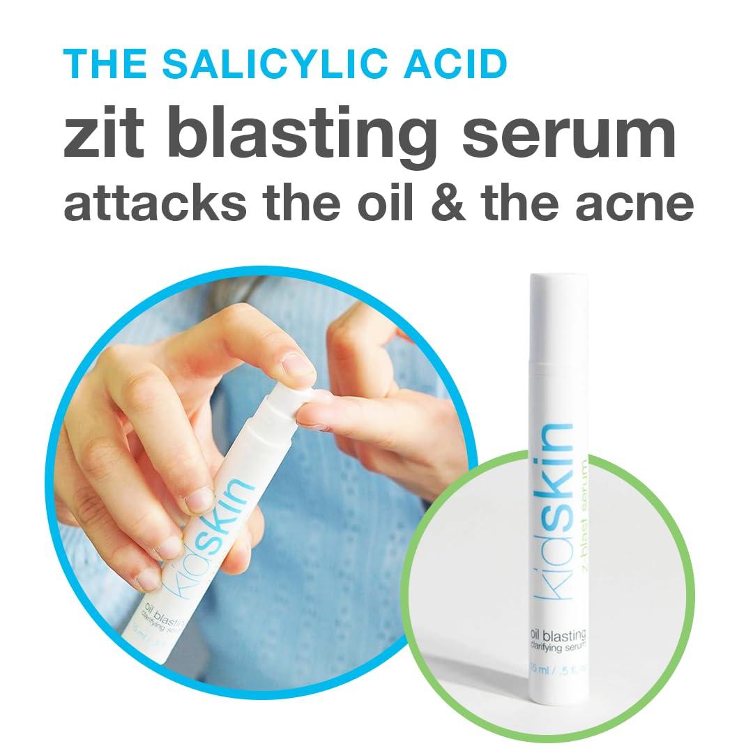 Kidskin Kidskin - Z-Blast Serum, for Face Acne, Skin Care for Kids, Pre-Teen and Teen Skin Ages 9-17, Vegan-and-Cruelty-Free Acne Prone Skin Care, 5 fl oz