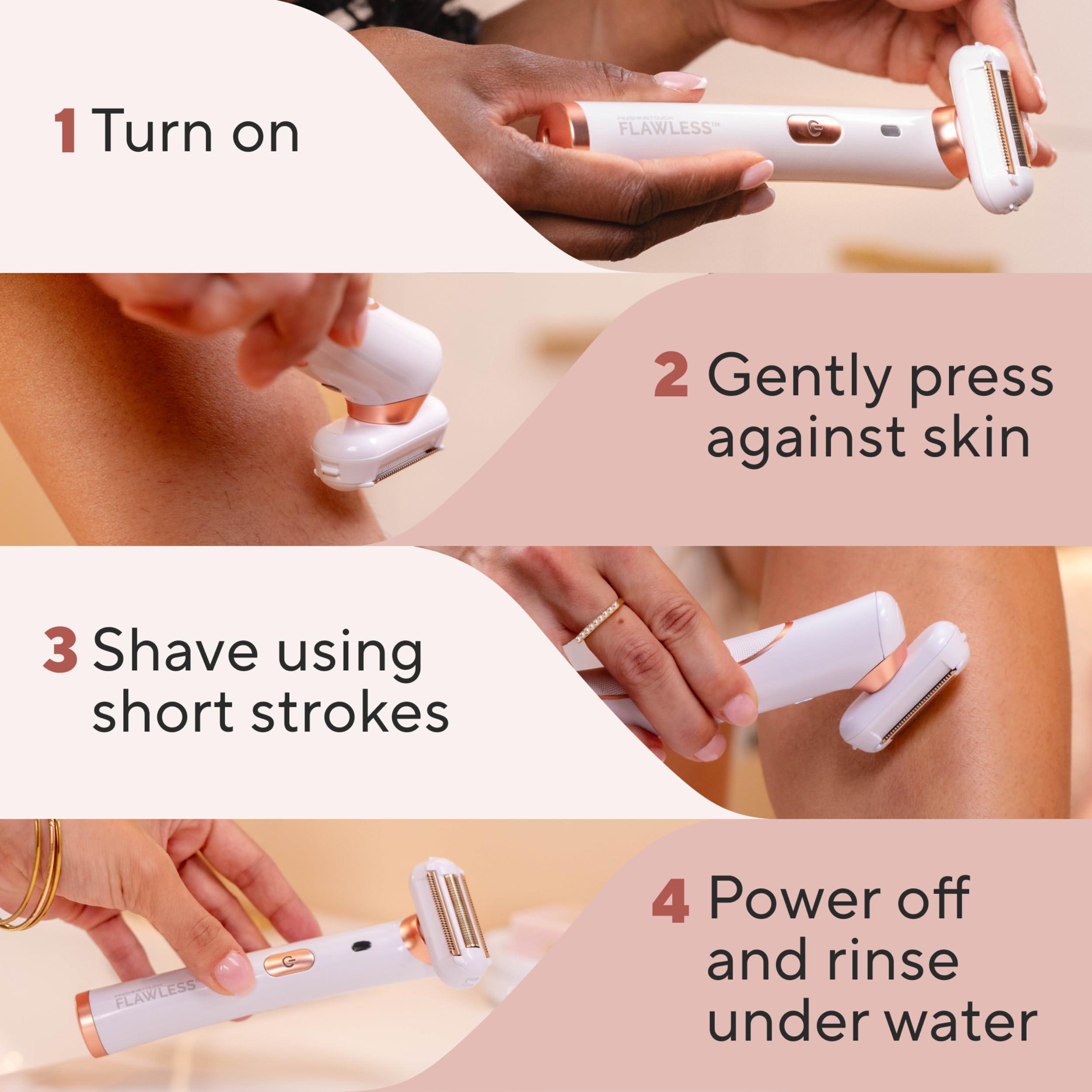 Finishing Touch Flawless Finishing Touch Flawless Legs, Electric Razor for Women, Pivoting Head Leg Hair Remover with LED Light for Instant and Painless Leg Hair Removal