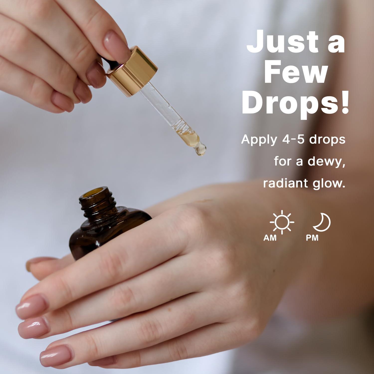 Beauty by Earth USDA Organic Face Oil USA Made with Natural Ingredients, Brightens & Smooths Fine Lines & Wrinkles, Non-comedogenic Lightweight Facial Oil for Dry & Sensitive Skin with Moringa, Jojoba & Argan Oils