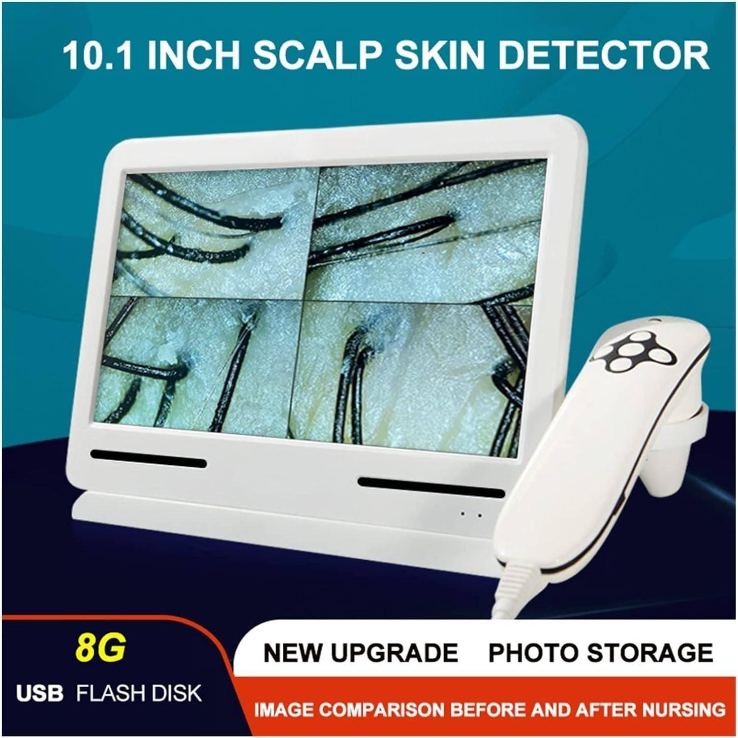 RESKIU RESKIU Skin Diagnosis Hair Analyzer Machine, 200X Skin Hair Scalp Detector Analyzer, Hair Analyzer for Skin Diagnosis, Scalp Hair Follicle Skin Analysis Machine with 11 Inch LCD Screen