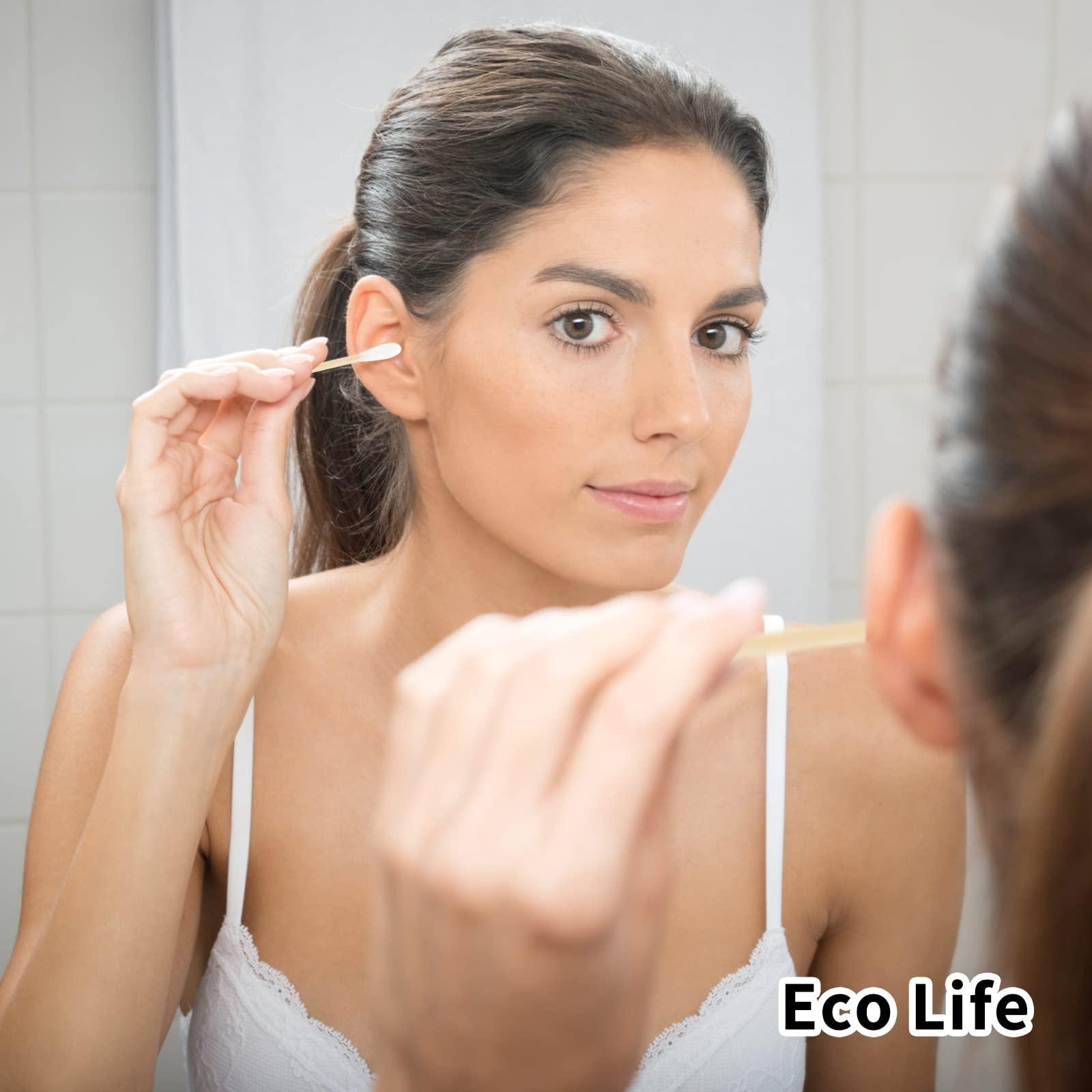 Kiemeu Kiemeu Bamboo Qtips Cotton Swabs With Wooden Sticks Q Tips For Ears Swabs 400 Count Bamboo Cotton Buds