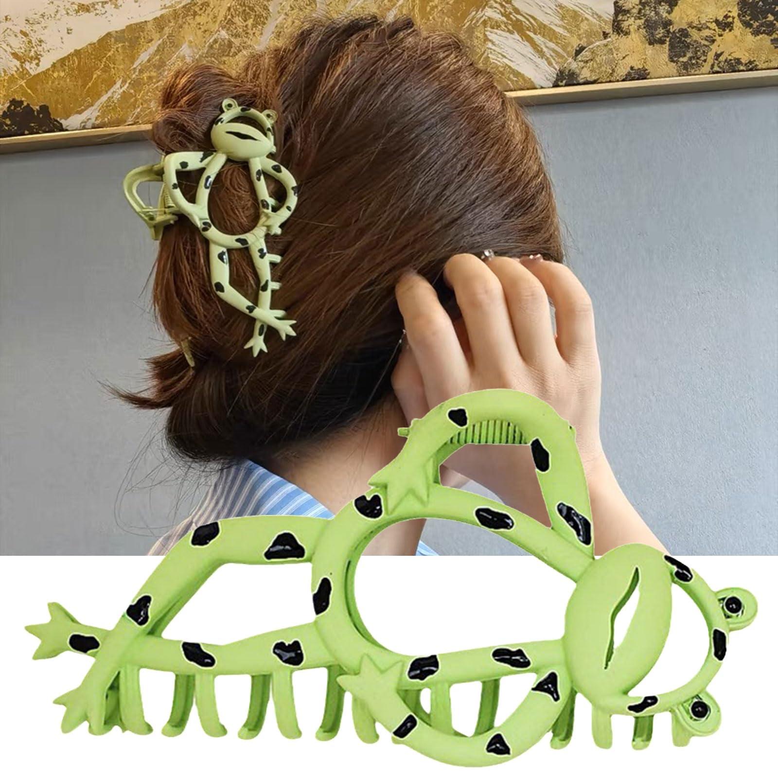 mikidoo mikidoo Cartoon Metal Hair Claw Clips Funny Frogs Hair Catch Barrette Large Hair Clips Strong Hold Hair Accessories