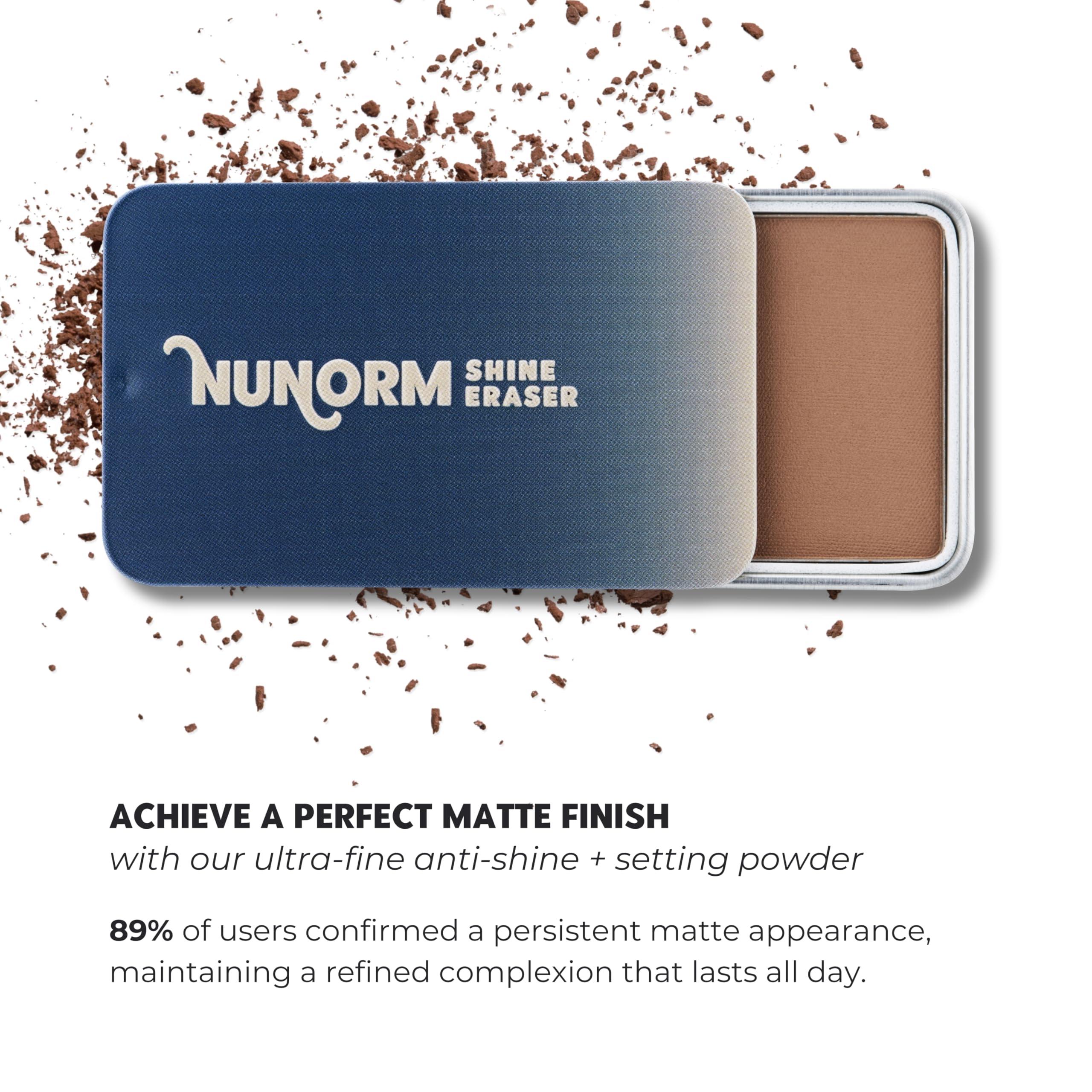 NuNorm NuNorm Shine Eraser Pressed Powder | Premium Mattifying Formula for Men | Absorbs Oil, Reduces Shine, Minimizes Pores | Light, Medium, Dark | High-Performance Ingredients