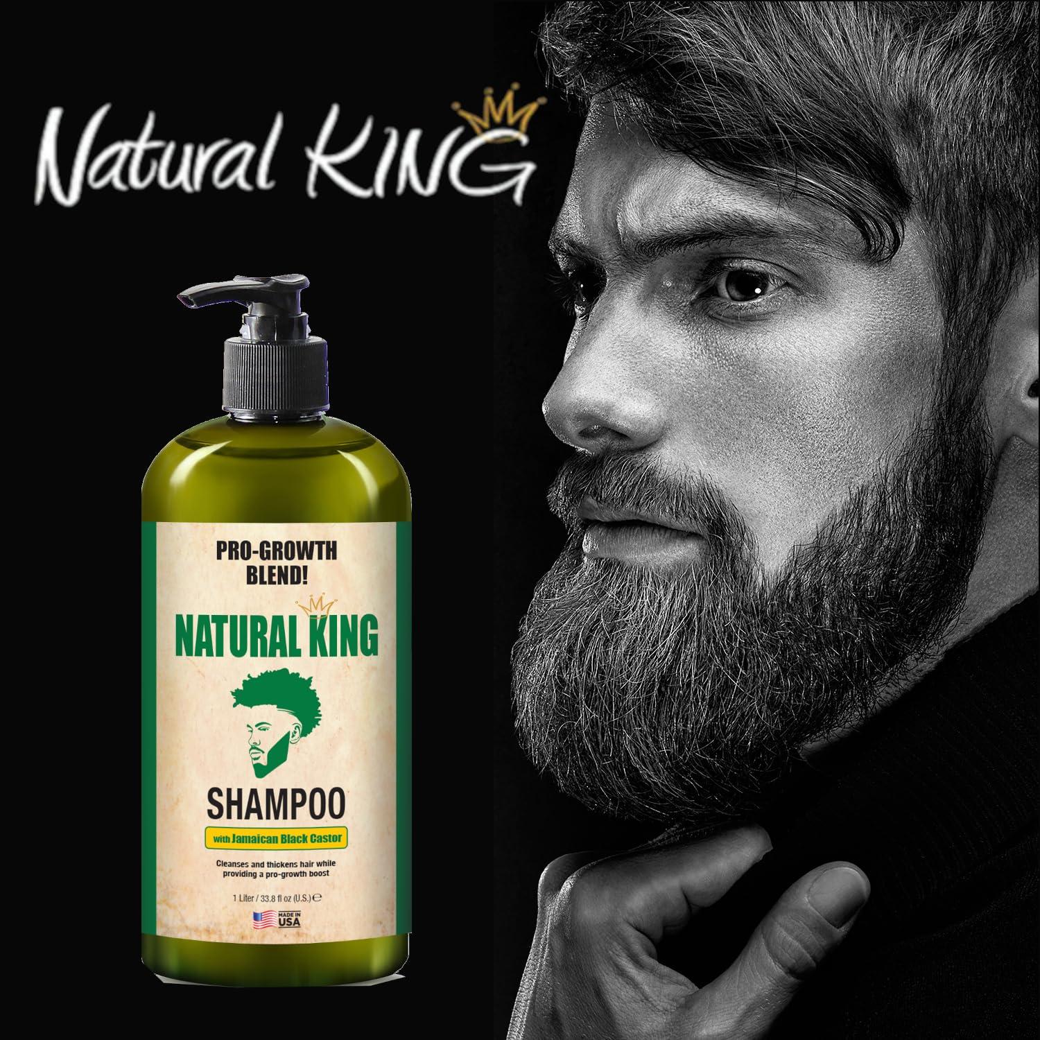 SFC Natural King Jamaican Black Castor Oil Shampoo for Men 33.8 oz. - Men\'s Cleansing Shampoo that Thickens Hair, Strengthens Hair and Boosts Growth