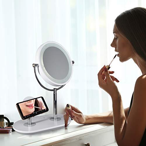 OttLite OttLite Wireless Charging LED Makeup Mirror - Illuminated Magnifying Light with USB Port