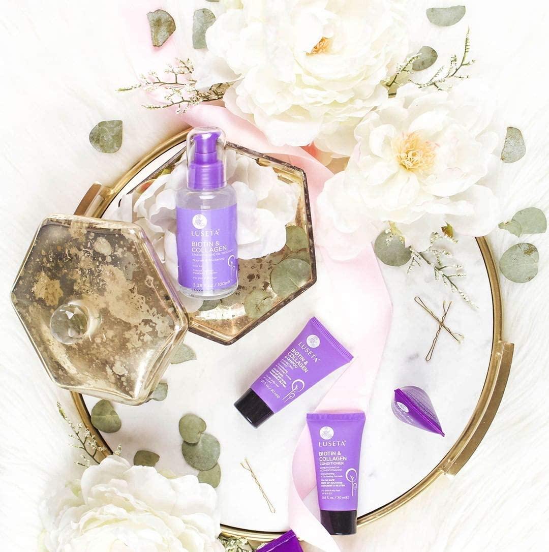 L LUSETA Luseta Biotin & Collagen Hair Growth Set: 16.9oz Shampoo, 16.9oz Conditioner, 3.38oz Serum, and 16.9oz Mask